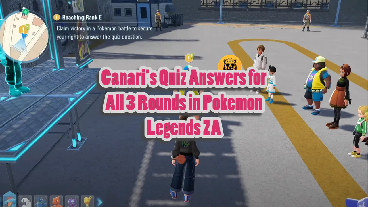 Canari's Quiz Answers for All 3 Rounds in Pokemon Legends ZA