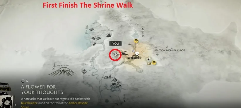 First Finish the shrine walk to start collectng flowers in ghost of yotei