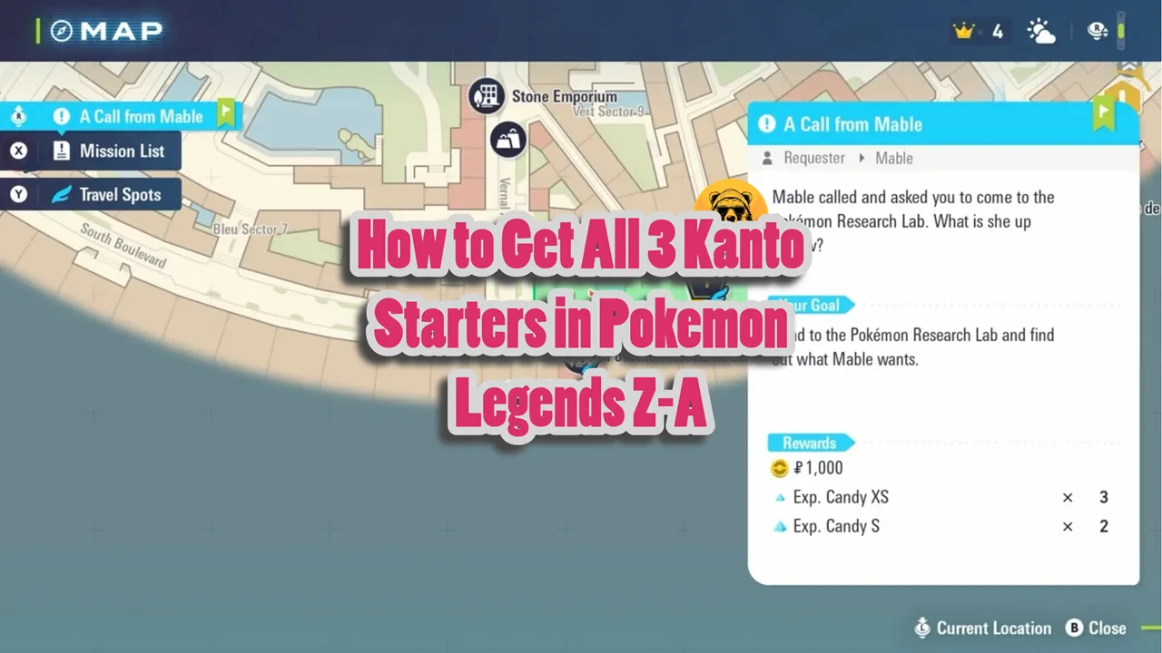 How to Get All 3 Kanto Starters in Pokemon Legends Z-A