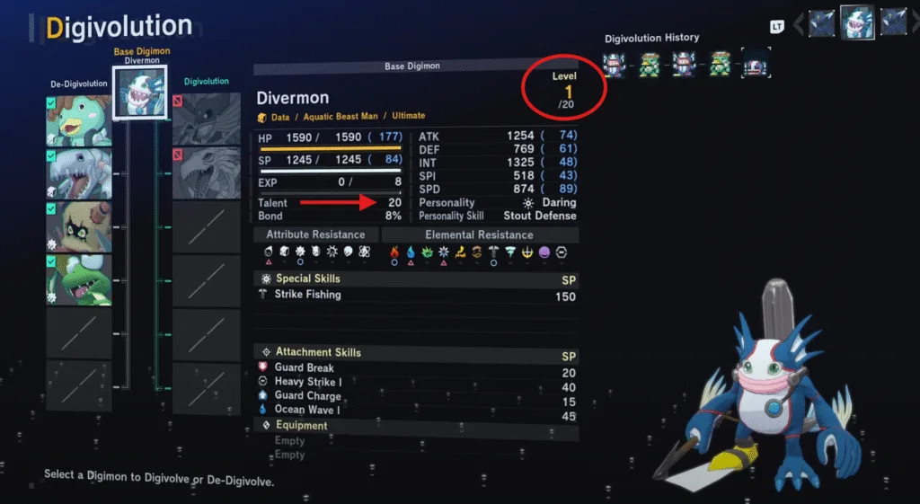 Increase Talent in Digimon Story Time Strangers