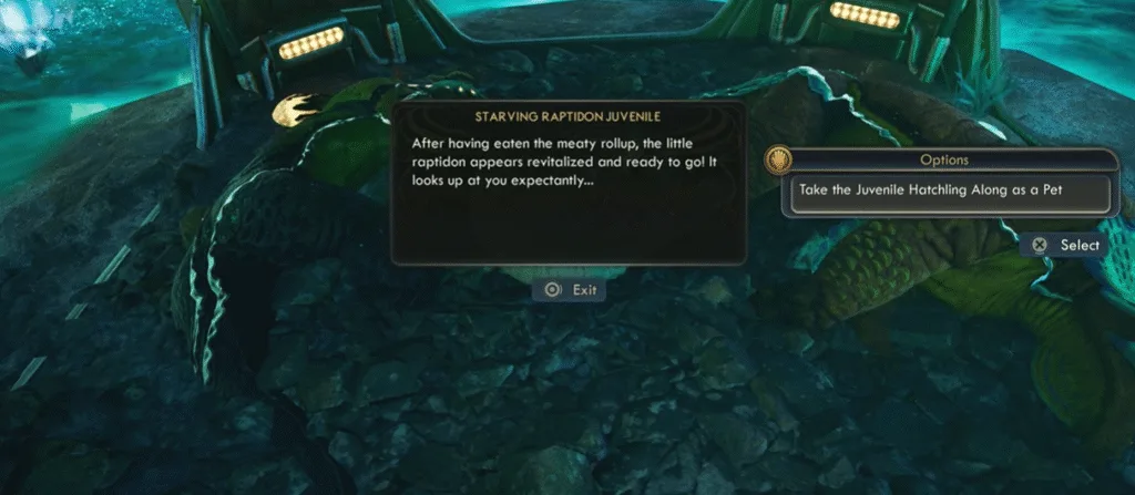 Pet Location # 10 (Raptidon Juvenile 2) in The Outer Worlds 2