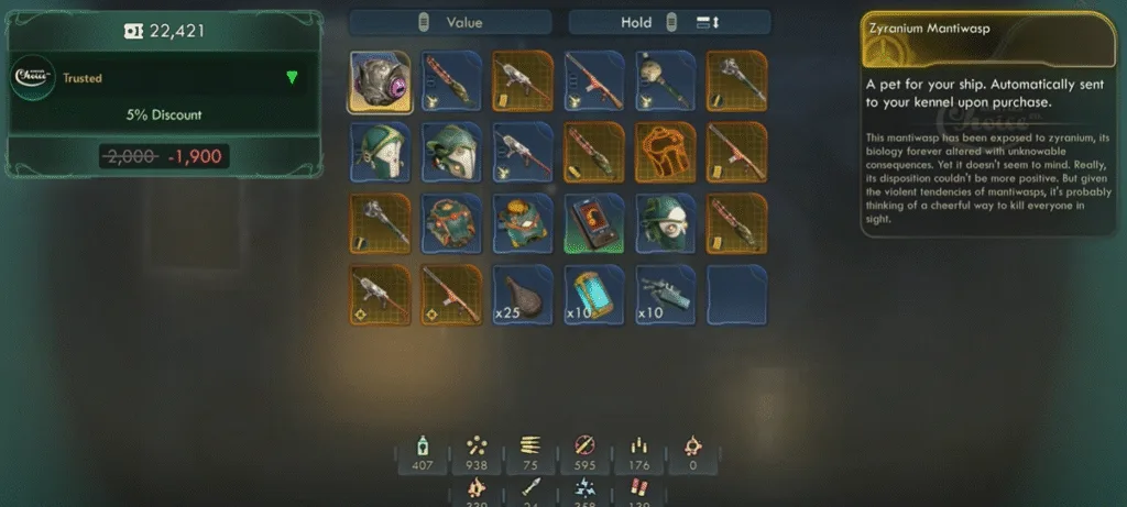 Pet Location #3 (Zyranium Mantiwasp) in The Outer Worlds 2