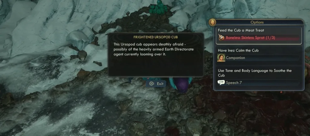 Pet Location #7 (Ursopod Cub) in The Outer Worlds 2