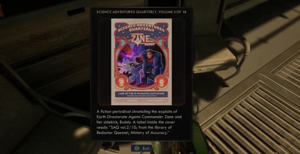 science adventure quarterly volume 2 location in Outer worlds 2