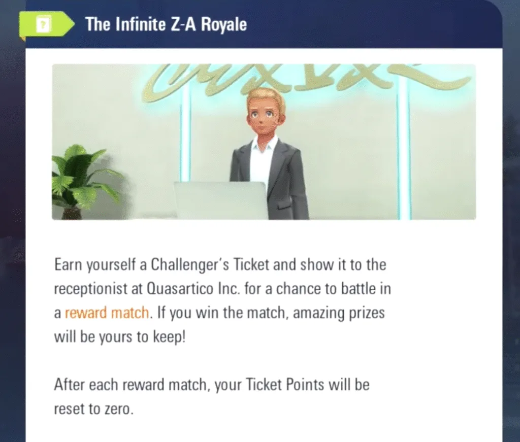 the infinite A-z royale in Pokemon Legends Z-A
