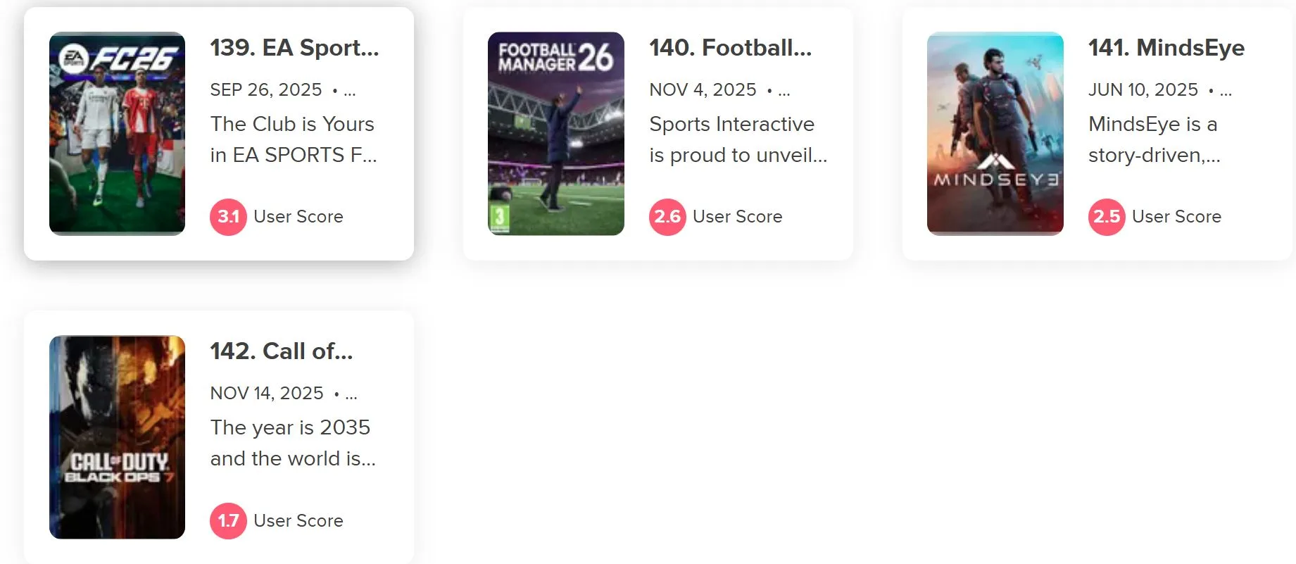 Black Ops 7 In Metacritic's Worst User-Rated Games of 2025
