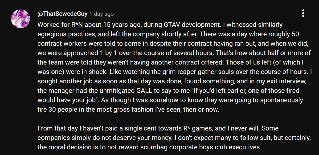 Ex-GTA 5 Developer on Rockstar Games Layoffs