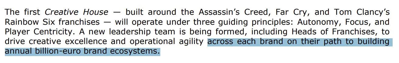 Ubisoft Building Billion-Euro IPs