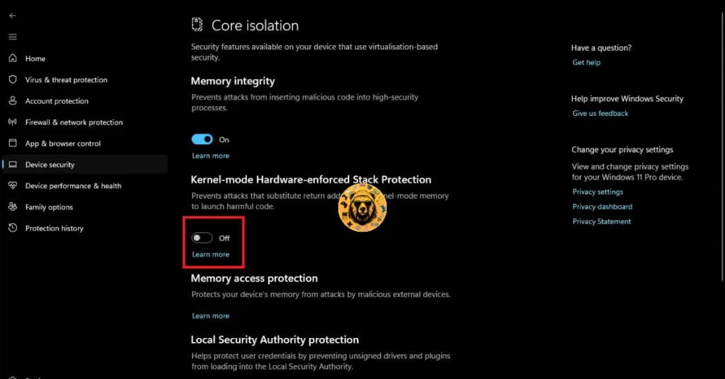 How to disable Kernel-mode Hardware-enforced Stack Protection setting to fix gameplay crashes in Call of Duty: Black Ops 7?