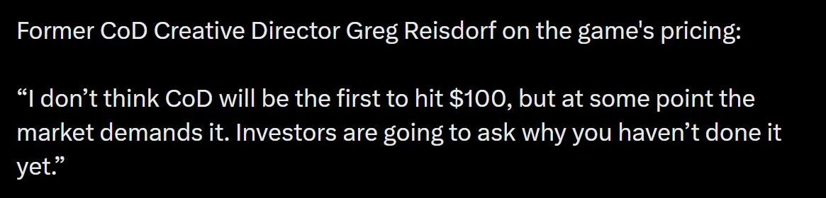 Call of Duty Developer Discusses $100 Games