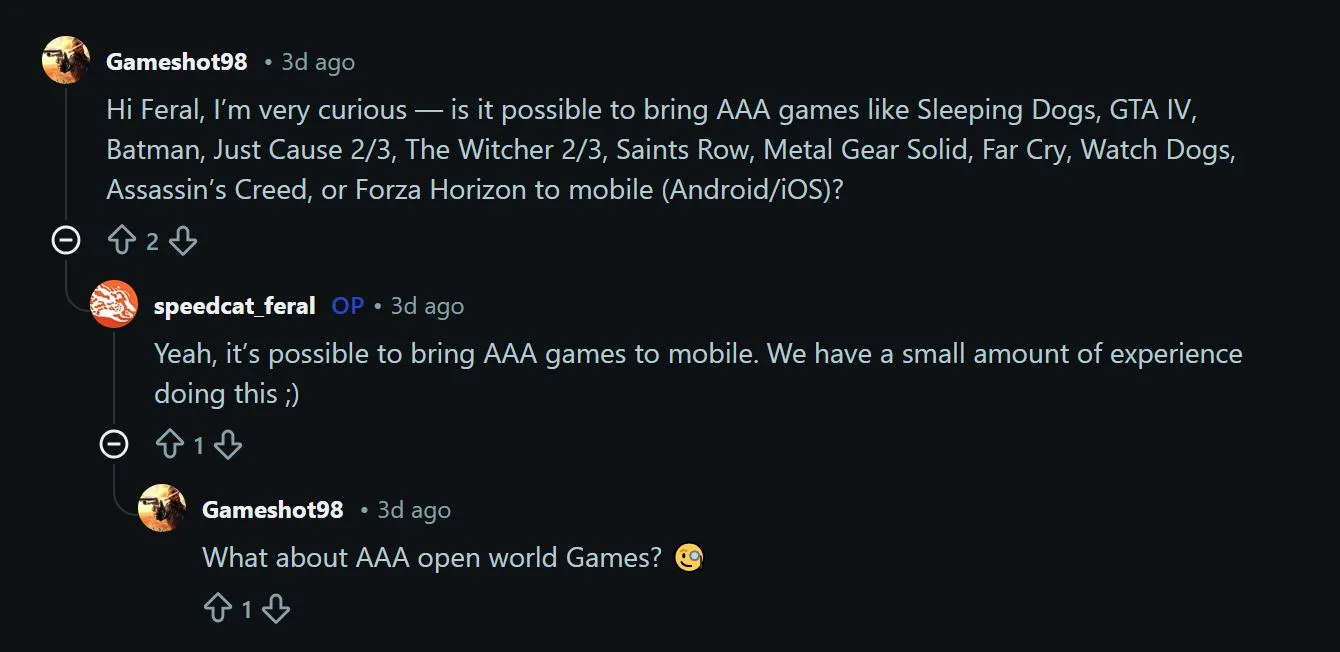 AAA games on mobile devices
