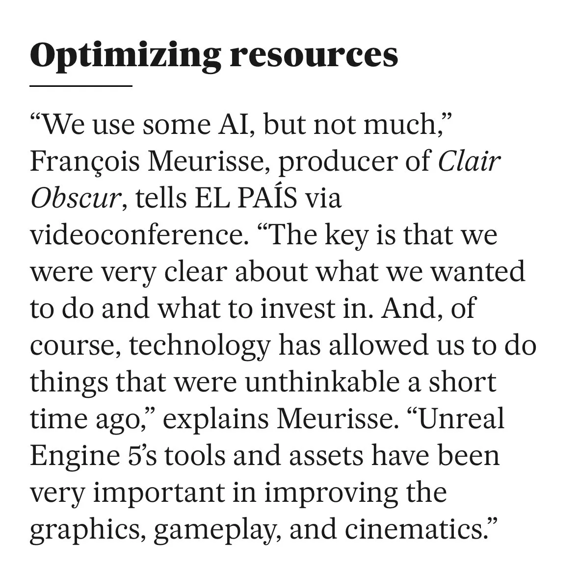 Clair Obscur: Expedition 33 Used Generative AI