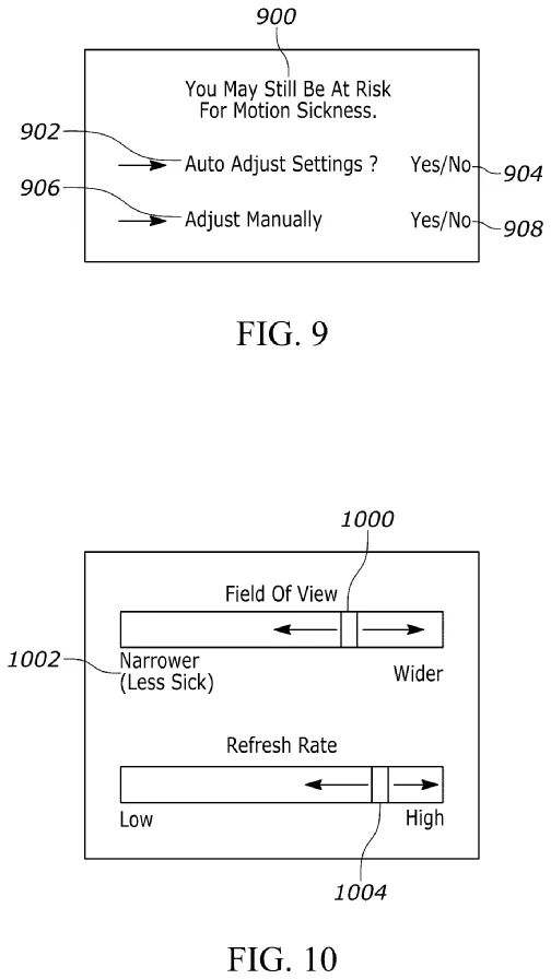 Sony Motion Sickness Patent