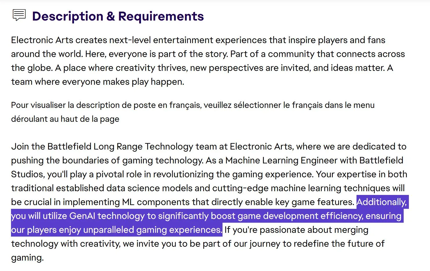Battlefield Hiring Software Engineer For Machine Learning
