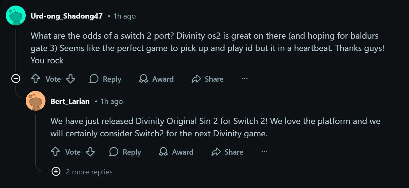 Divinity on Switch 2