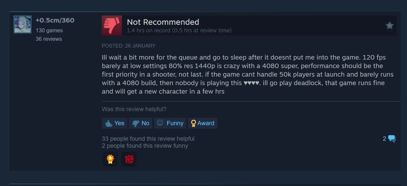 Highguard Negative Reviews Performance