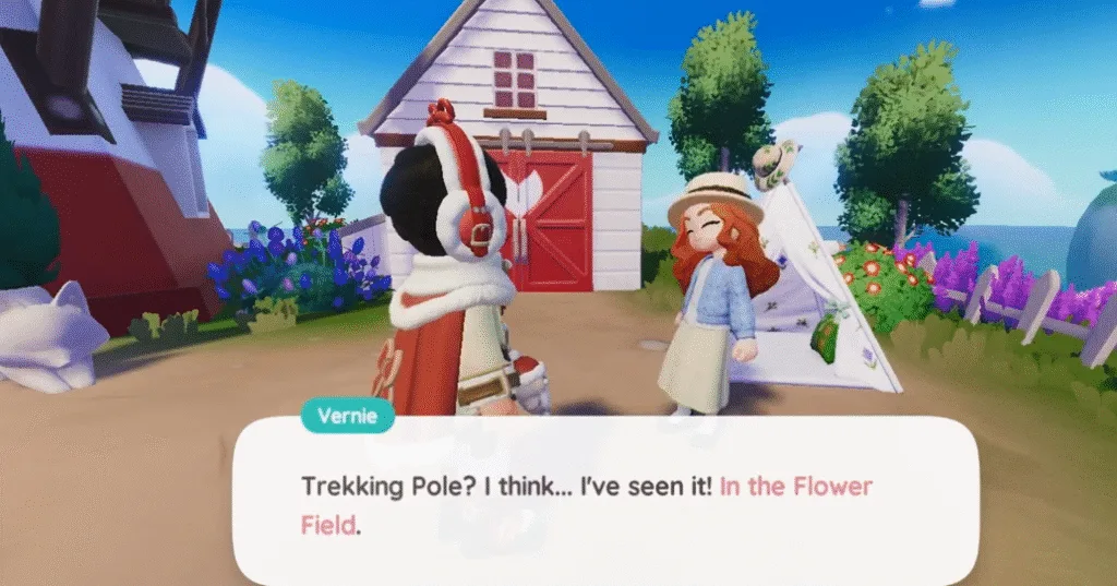 How to get trekking pole in Heartopia and talk to vernie