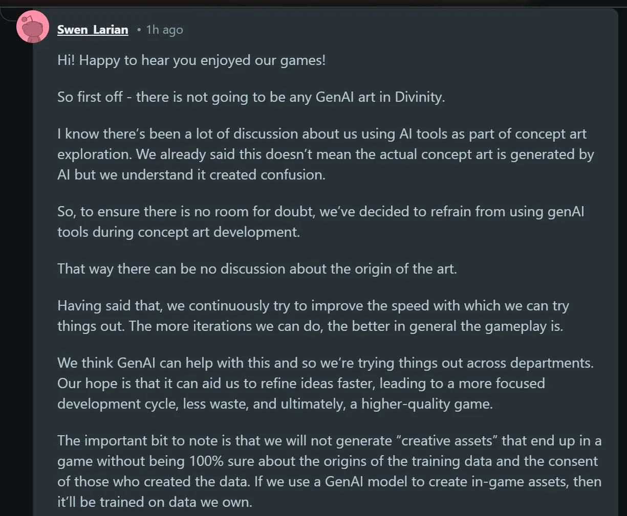 Larian Divinity Generative AI