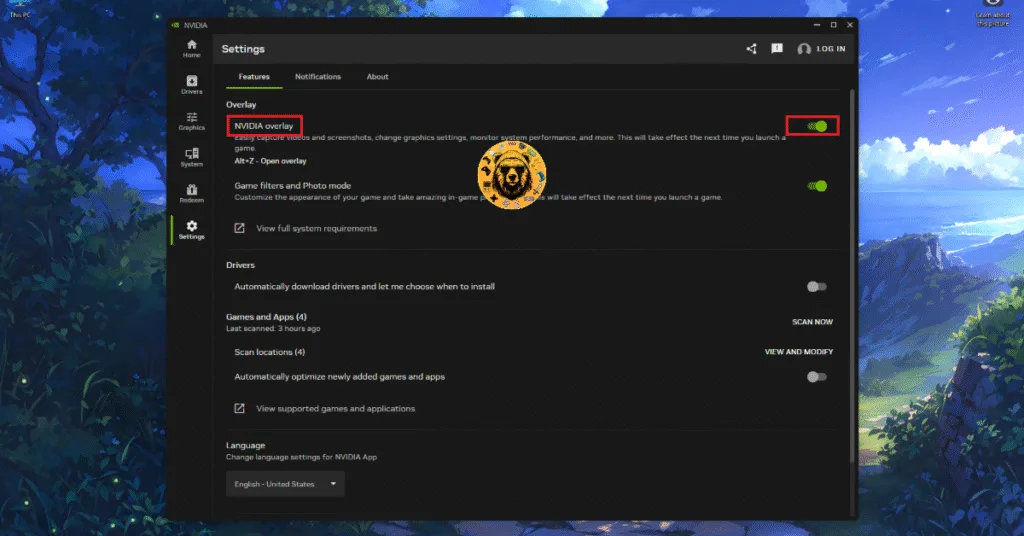 How to enable NVIDIA Overlay to check if the DLSS 4.5 override is working in the game.