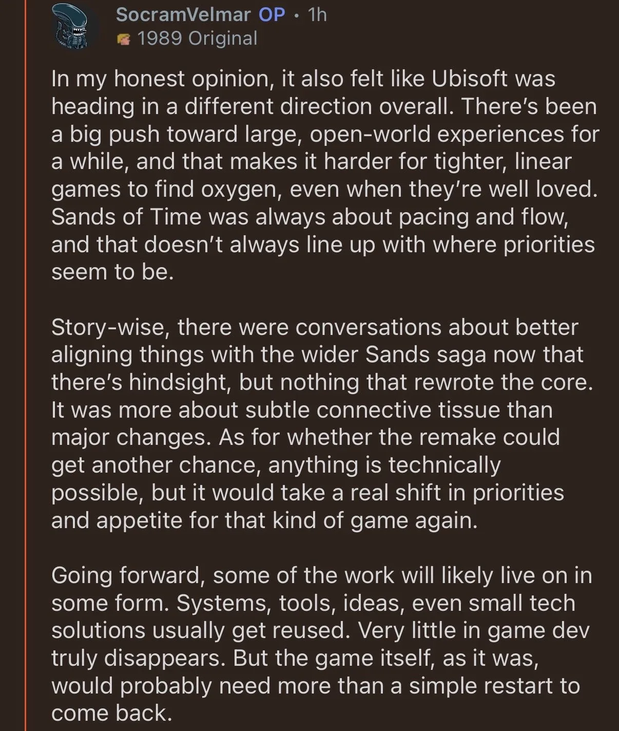 Prince of Persia Sands of Time Remake Cancellation