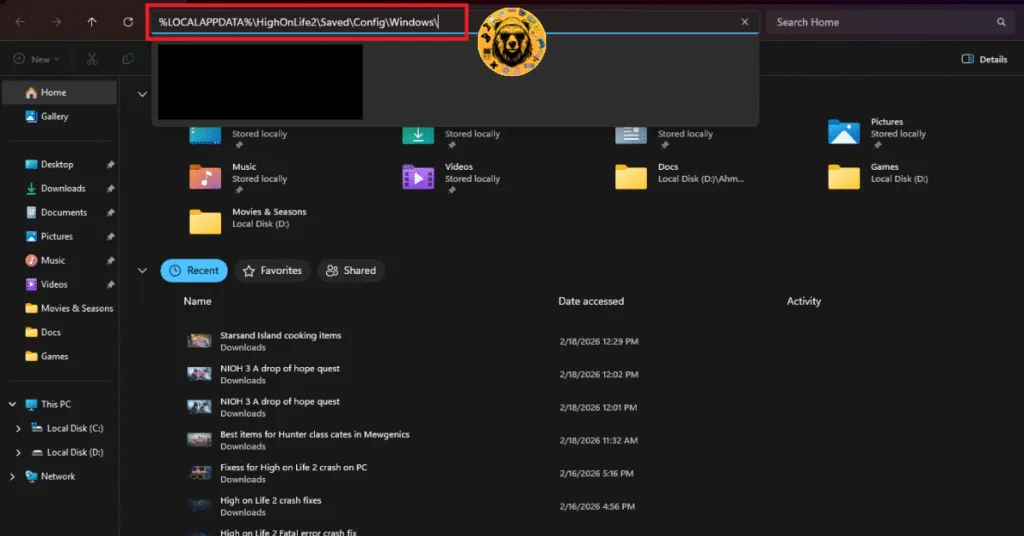 High on Life 2 save files location on PC.