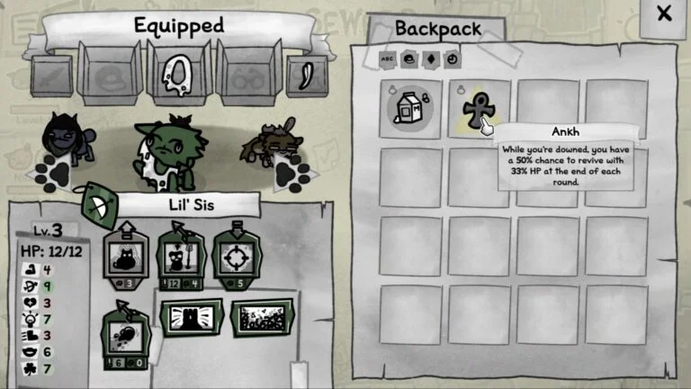 Best items for Hunter class cats in Mewgenics.