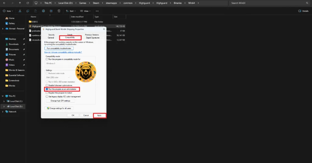 Run Highguard as an administrator to fix not launching issues on PC.