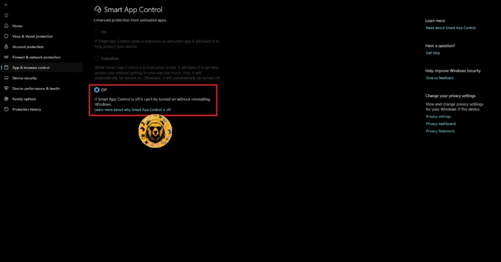 Disable Smart App Control on your PC to fix Failed to Load il2cpp error in Cairn.