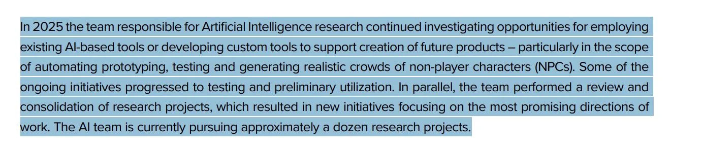 CDPR Generative AI NPCs