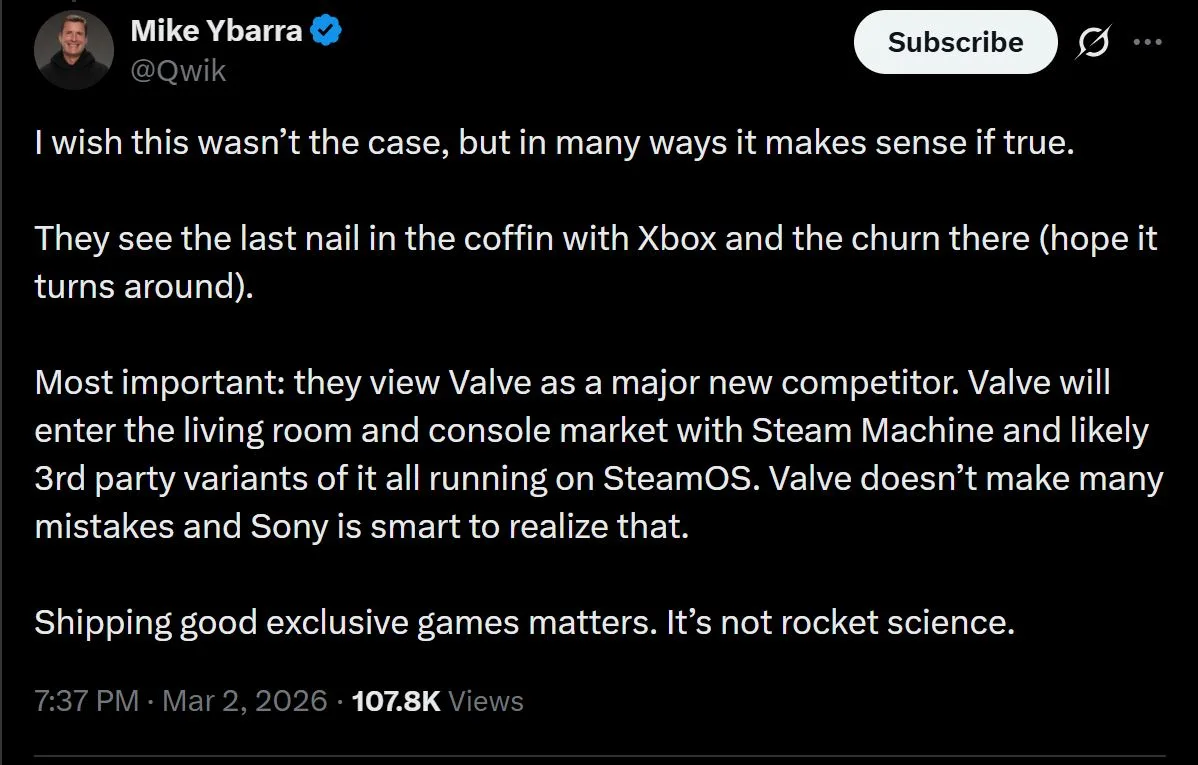 PlayStation PC Strategy Changed Due To Steam Machine Threat