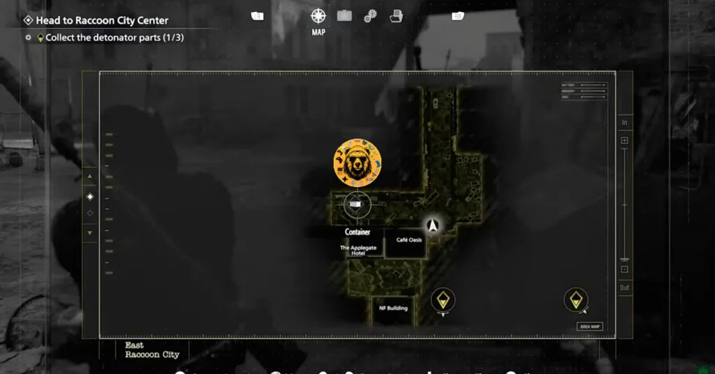 BSAA container location near Applegate Hotel in Resident Evil Requiem.