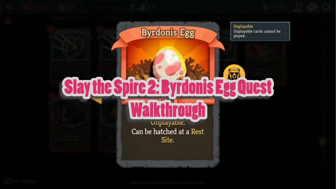 How to start and complete the Bydronis Egg Quest in Slay the Spire 2?