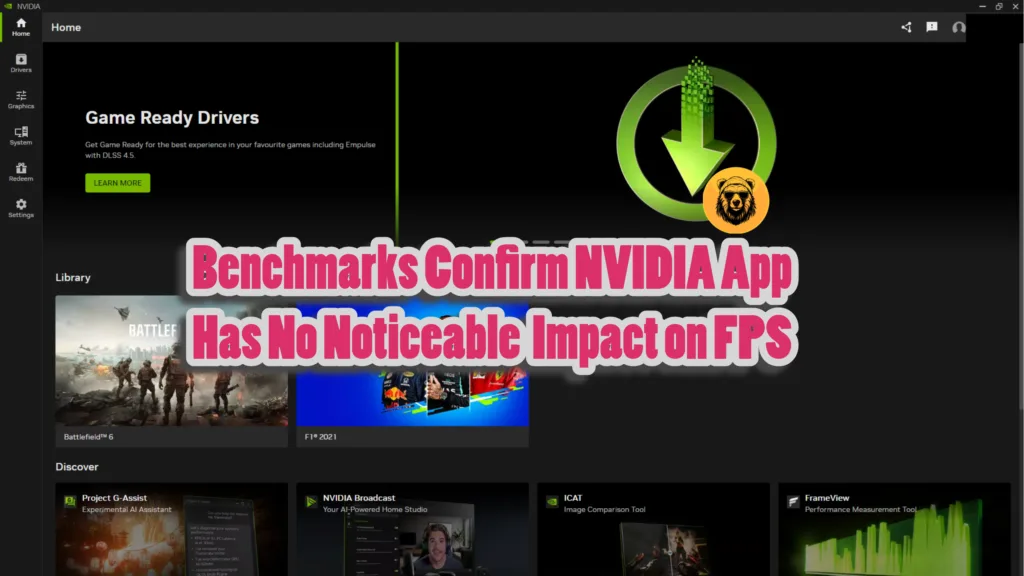 Benchmarks Confirm NVIDIA App Has No Noticeable  Impact on Game Performance